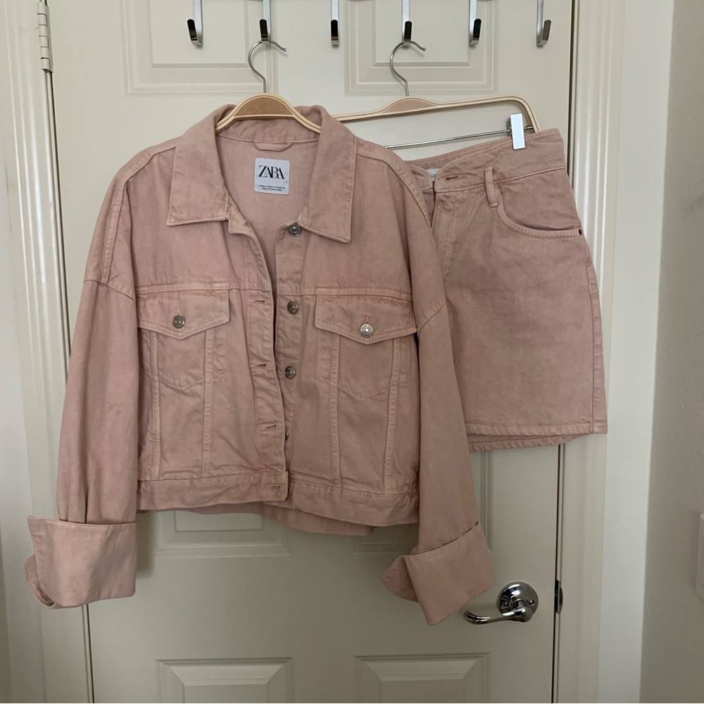 Zara pink denim set